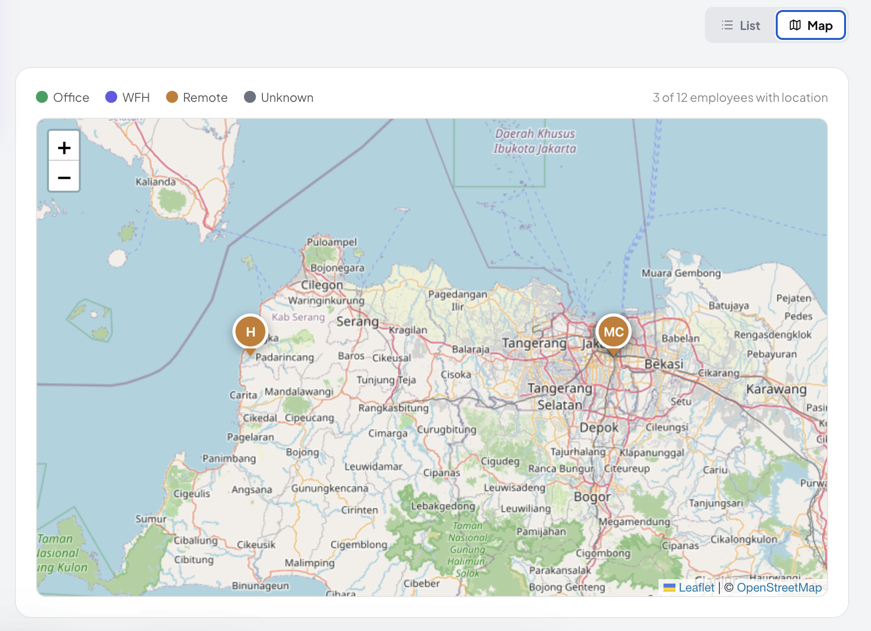 Attendance map