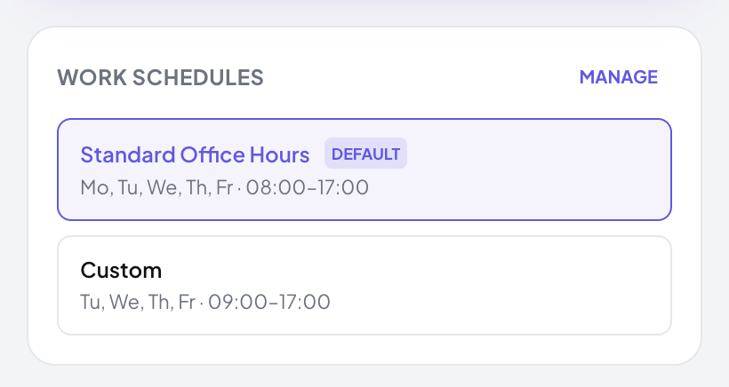 Work schedules
