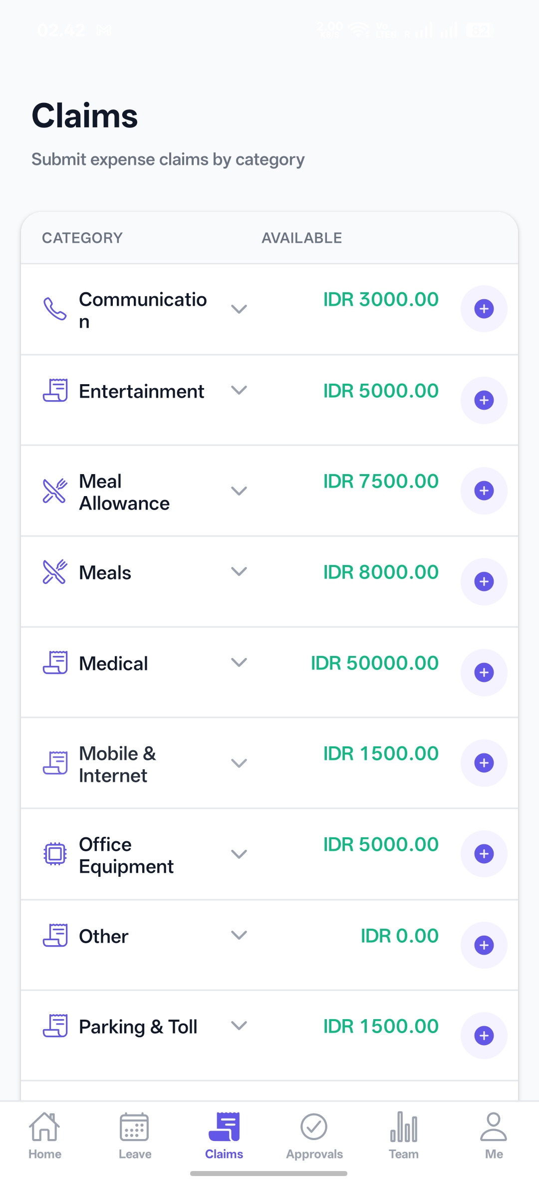 Claims on mobile